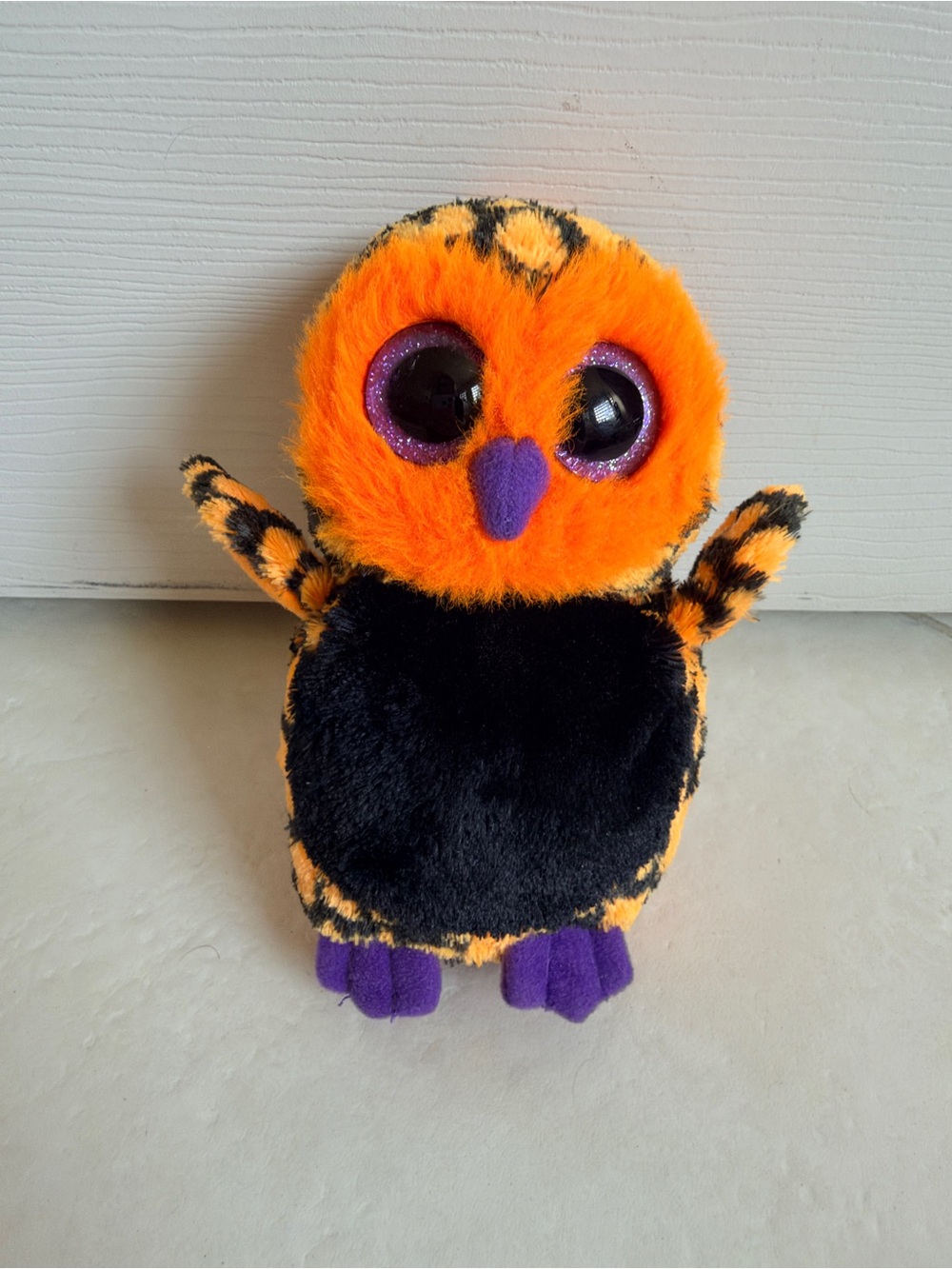 Ty Beanie Boo Haunt The Halloween Owl Beanie Baby Plush 6" Tall No Hang Tag